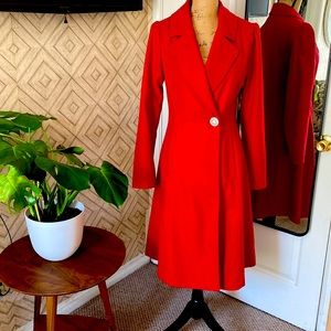Gorgeous Red felt-blend lined trench